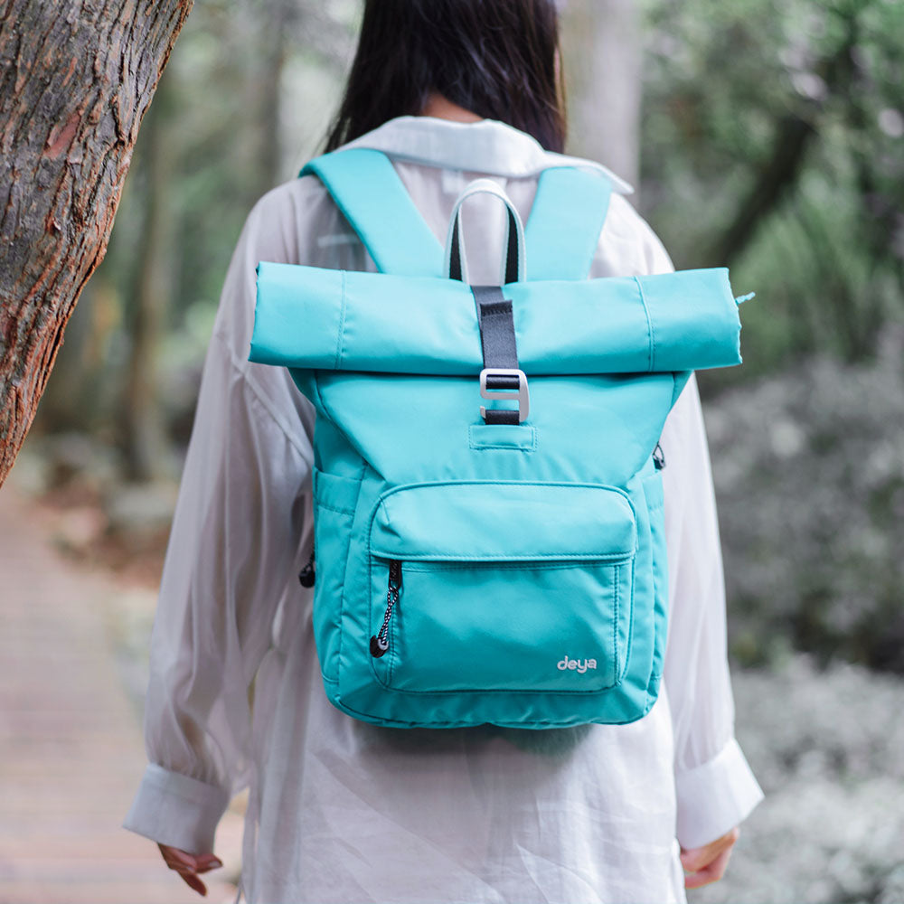 Ocean Recycled Roll Backpack-blue