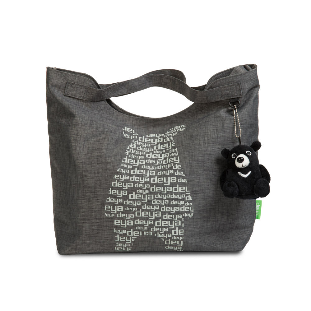 Light Spot Bear Recyled Two-Purpose Tote Bag-gray