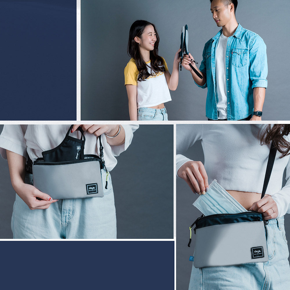 deya Multi-way Storage control antibacterial universal sharing bag - silver gray blue