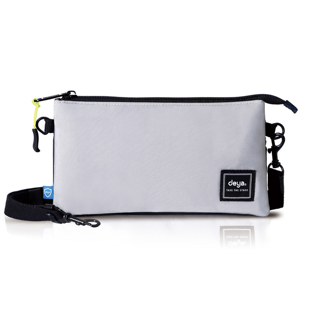 deya Multi-way Storage control antibacterial multi-layer hand / cross-body dual-use bag - silver gray blue
