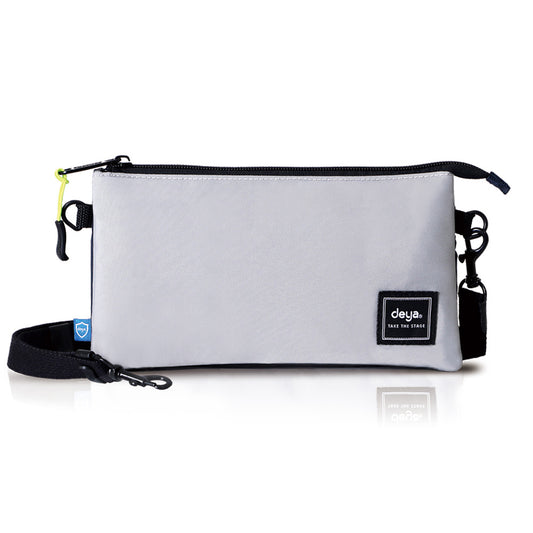 deya Multi-way Storage control antibacterial multi-layer hand / cross-body dual-use bag - silver gray blue