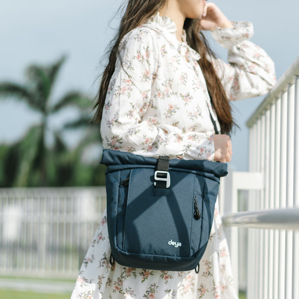 Ocean Recycled Roll Crossbody Bag-blue