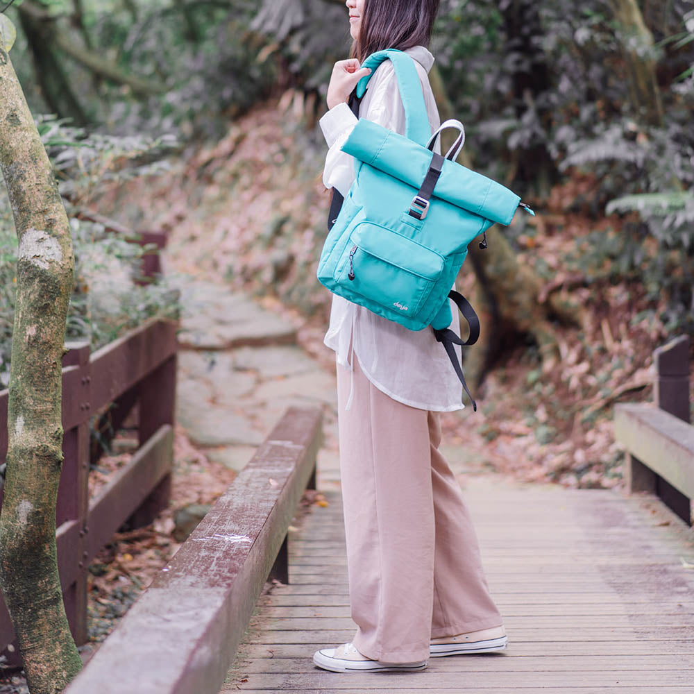 Ocean Recycled Roll Backpack-blue