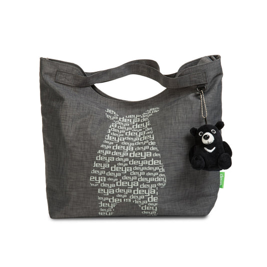 Light Spot Bear Recyled Two-Purpose Tote Bag-gray