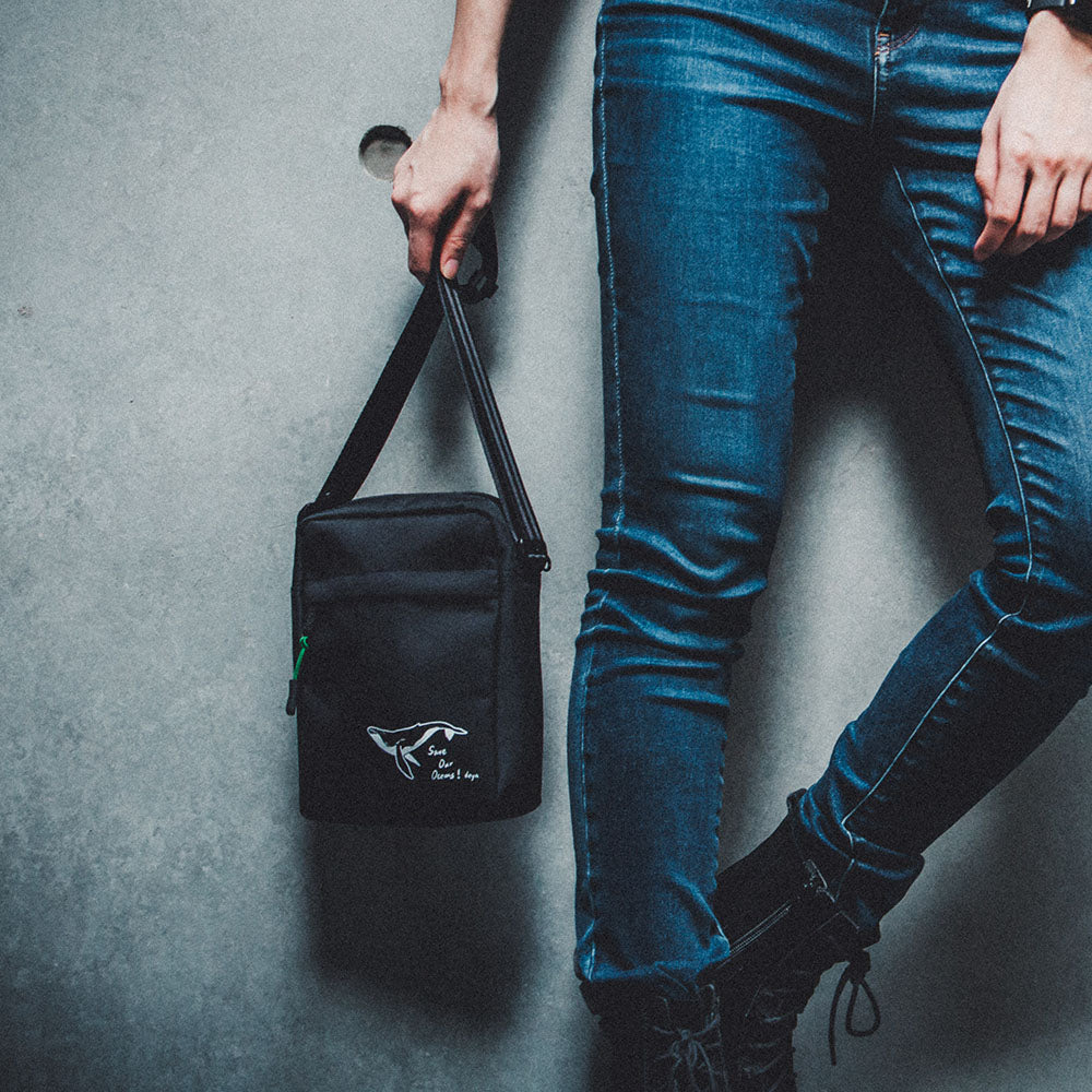 Humpback whale  recycled crossbody Bag